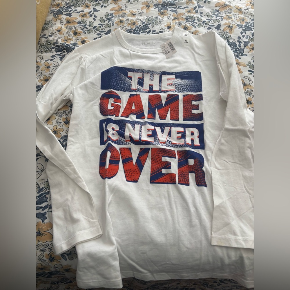 BOYS White and Red Game Sport Tee